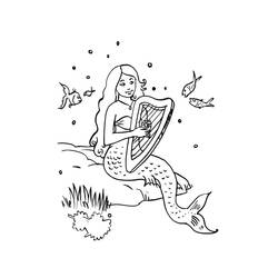 Coloring page: Mermaid (Characters) #147335 - Free Printable Coloring Pages