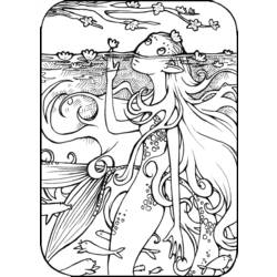 Coloring page: Mermaid (Characters) #147347 - Free Printable Coloring Pages