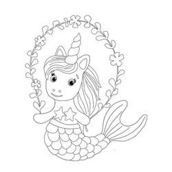 Coloring page: Mermaid Unicorn (Characters) #186423 - Free Printable Coloring Pages