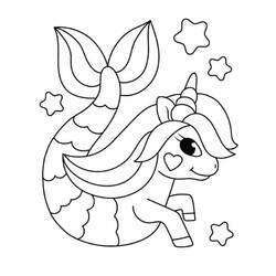 Coloring page: Mermaid Unicorn (Characters) #186425 - Free Printable Coloring Pages