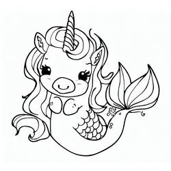 Coloring page: Mermaid Unicorn (Characters) #186432 - Free Printable Coloring Pages