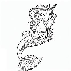 Coloring page: Mermaid Unicorn (Characters) #186437 - Free Printable Coloring Pages