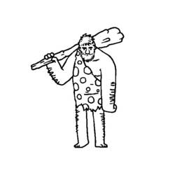 Coloring page: Prehistoric man (Characters) #150201 - Printable Coloring Pages