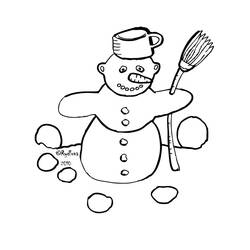 Coloring page: Snowman (Characters) #89366 - Free Printable Coloring Pages