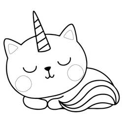 Unicorn Cat (Characters) coloring page #199280 to print and color