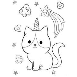 Unicorn Cat (Characters) coloring page #199282 to print and color