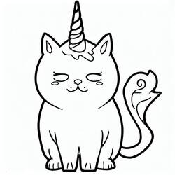 Unicorn Cat (Characters) coloring page #199284 to print and color