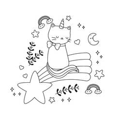 Unicorn Cat (Characters) coloring page #199286 to print and color