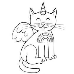 Unicorn Cat (Characters) coloring page #199291 to print and color