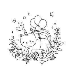 Unicorn Cat (Characters) coloring page #199296 to print and color