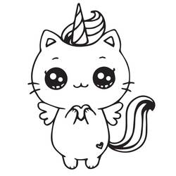 Unicorn Cat (Characters) coloring page #199297 to print and color