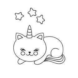 Unicorn Cat (Characters) coloring page #199299 to print and color