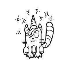 Unicorn Cat (Characters) coloring page #199301 to print and color