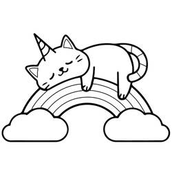 Unicorn Cat (Characters) coloring page #199302 to print and color