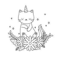 Unicorn Cat (Characters) coloring page #199304 to print and color