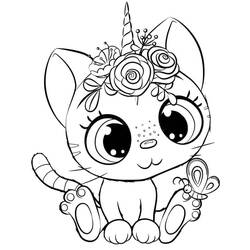 Coloring pages: Unicorn Cat - Free Printable Coloring Pages