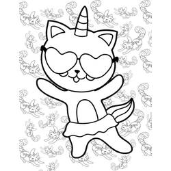 Unicorn Cat (Characters) coloring page #199307 to print and color