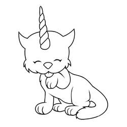Unicorn Cat (Characters) coloring page #199308 to print and color