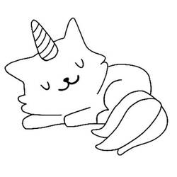 Unicorn Cat (Characters) coloring page #199310 to print and color