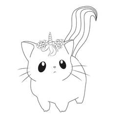 Unicorn Cat (Characters) coloring page #199314 to print and color