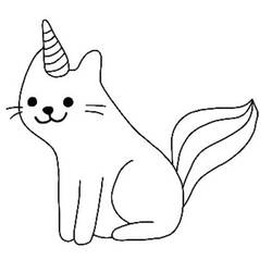 Unicorn Cat (Characters) coloring page #199315 to print and color