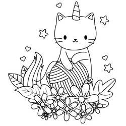 Unicorn Cat (Characters) coloring page #199316 to print and color