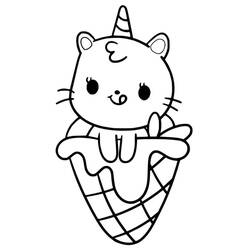 Unicorn Cat (Characters) coloring page #199317 to print and color