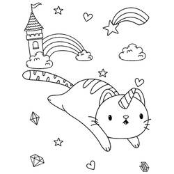 Unicorn Cat (Characters) coloring page #199318 to print and color