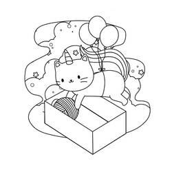 Unicorn Cat (Characters) coloring page #199322 to print and color