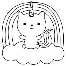 Unicorn Cat (Characters) coloring page #199325 to print and color