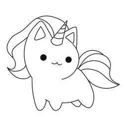 Unicorn Cat (Characters) coloring page #199327 to print and color