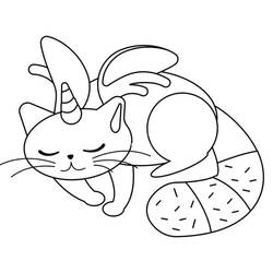 Unicorn Cat (Characters) coloring page #199330 to print and color