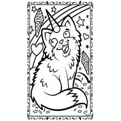Unicorn Cat (Characters) coloring page #199331 to print and color