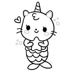 Unicorn Cat (Characters) coloring page #199332 to print and color