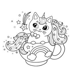 Unicorn Cat (Characters) coloring page #199334 to print and color