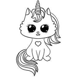 Unicorn Cat (Characters) coloring page #199335 to print and color