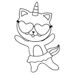 Unicorn Cat (Characters) coloring page #199336 to print and color
