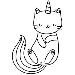 Unicorn Cat (Characters) coloring page #199337 to print and color