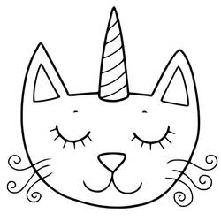 Unicorn Cat (Characters) coloring page #199339 to print and color