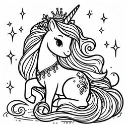 Unicorn Princess (Characters) coloring page #212021 to print and color