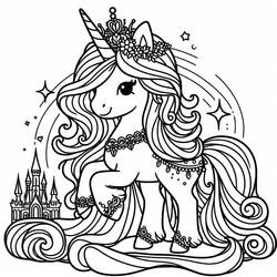 Unicorn Princess (Characters) coloring page #212022 to print and color