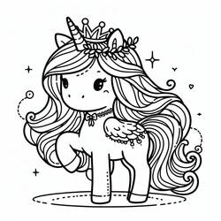 Unicorn Princess (Characters) coloring page #212023 to print and color