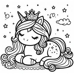 Unicorn Princess (Characters) coloring page #212025 to print and color