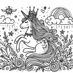 Unicorn Princess (Characters) coloring page #212027 to print and color