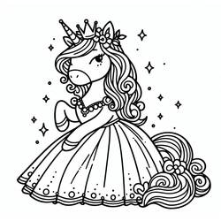Unicorn Princess (Characters) coloring page #212028 to print and color