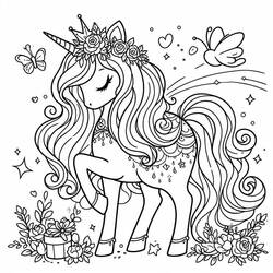 Coloring pages: Unicorn Princess - Free Printable Coloring Pages