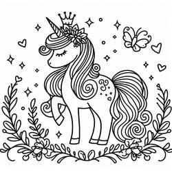Unicorn Princess (Characters) coloring page #212032 to print and color