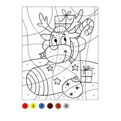 Christmas Magic Coloring (Color by Number) coloring page #200727 to print and color