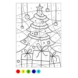 Christmas Magic Coloring (Color by Number) coloring page #200729 to print and color