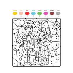 Christmas Magic Coloring (Color by Number) coloring page #200742 to print and color